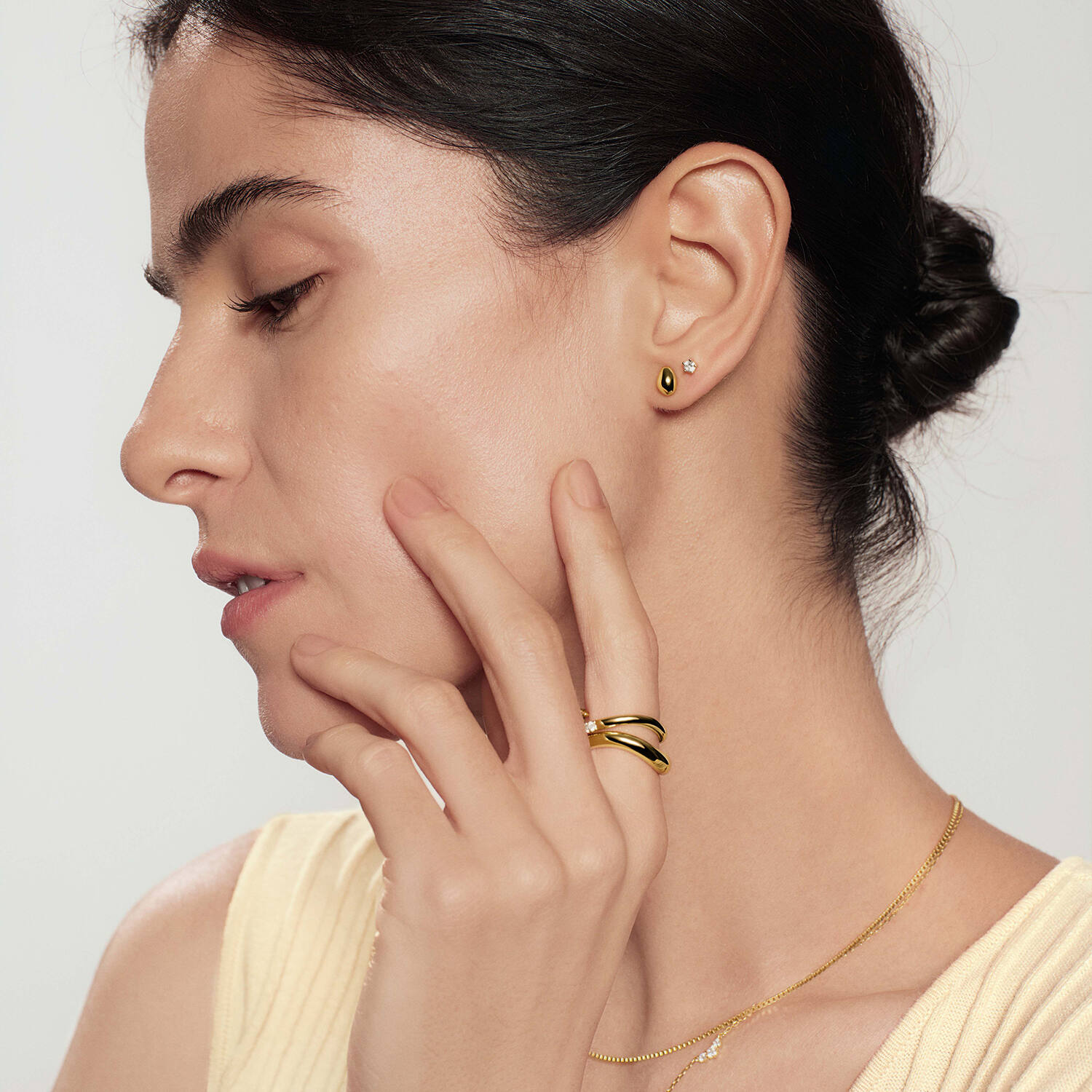  Wanderer - Boucles d'oreilles à puces - Argent / GP 14 carats